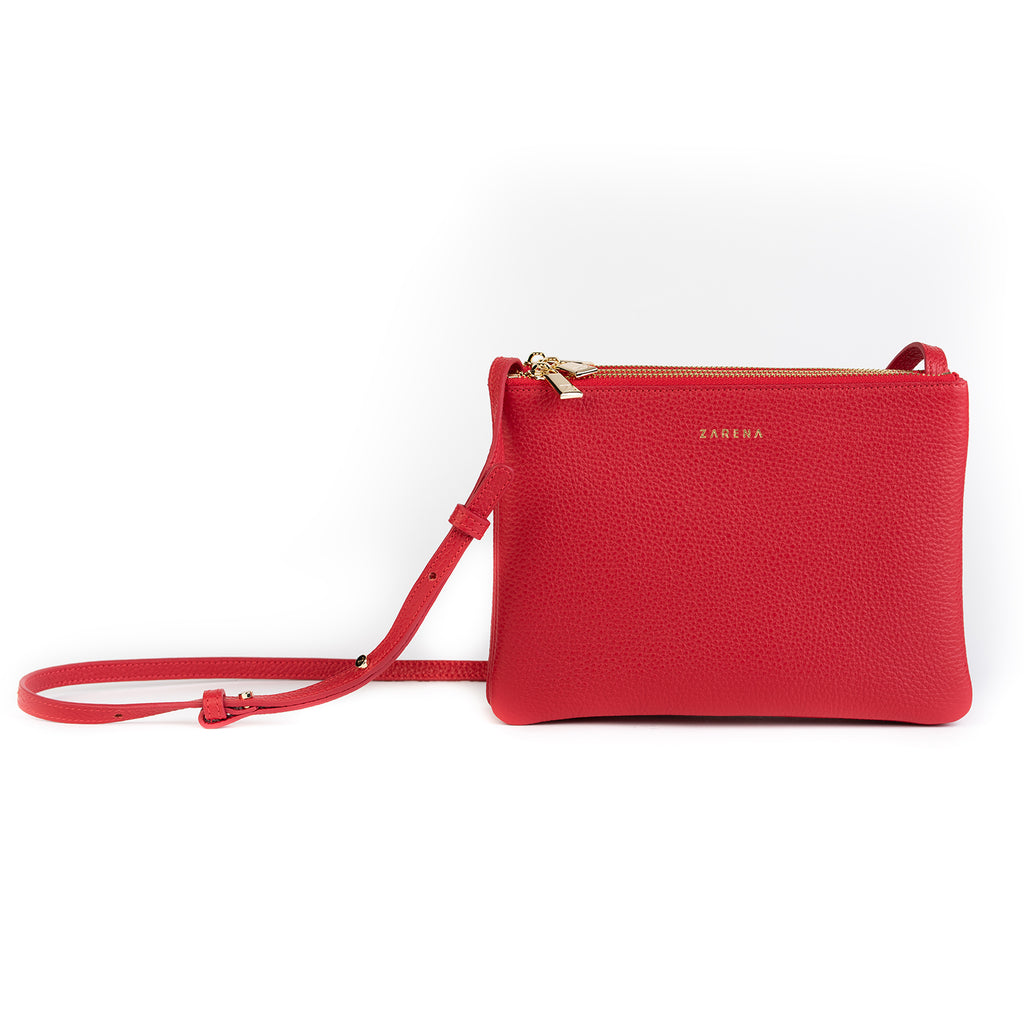 Siana - малка крос боди чанта - червена