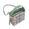 Dakota - малка крос боди чанта - цвят зелен със змийски принт