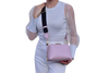 Малка кросбоди чанта с цип SARA - розова