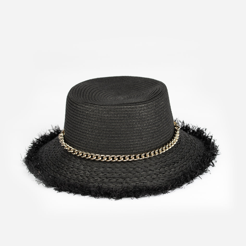 Дамска лятна шапка с периферия - черна Д01