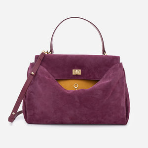 Magdalena - чанта за рамо от велур в бордо