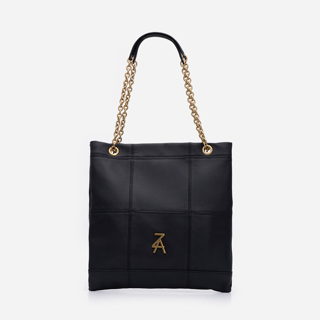 Lea - чанта от естествена кожа в черно