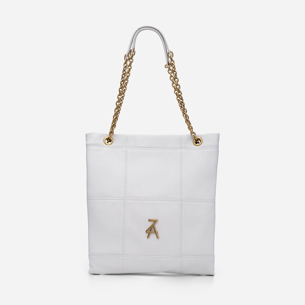 Lea - чанта от естествена кожа в бяло