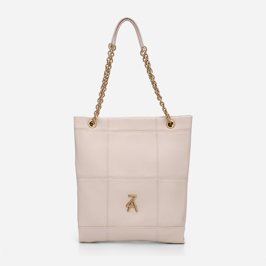 Lea - чанта от естествена кожа в светлорозово