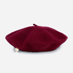 Шапка тип барета в бордо