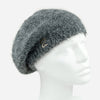 Плетена шапка тип барета в сиво