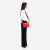 Paula - малка крос боди чанта с цип  - червена