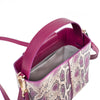 Dakota - малка крос боди чанта - цвят бордо със змийски принт