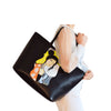 CAMELLIA – чанта за рамо - шопър с принт - черна